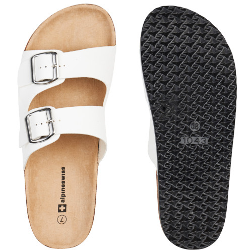 Alpine Swiss Womens Casual Double Strap Slide Sandals Alpine Swiss
